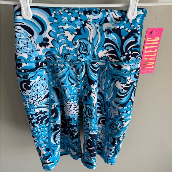 Lilly Pulitzer South Beach High Rise Luxletic Bike Shorts - Size Extra Small XS - Picture 5 of 10